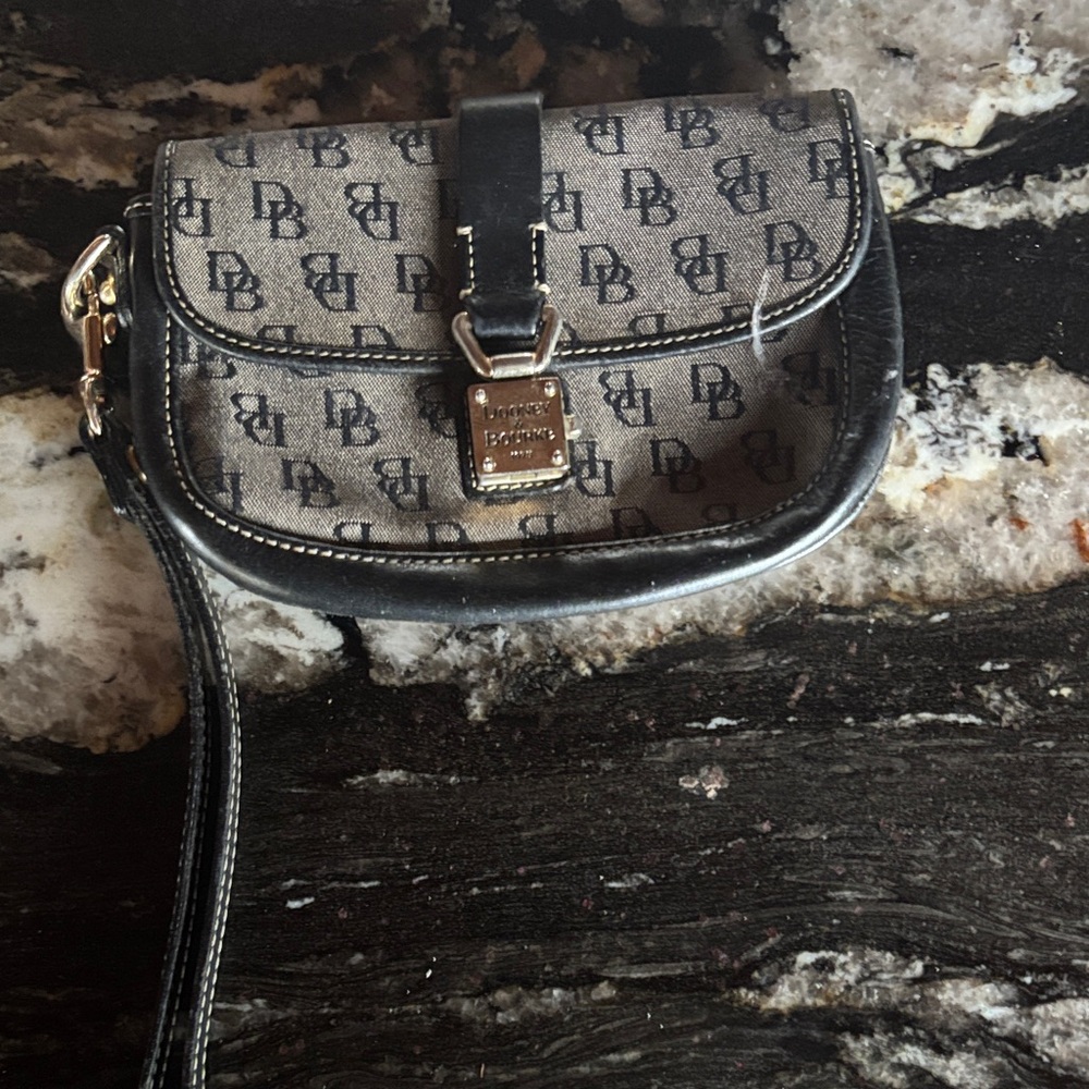 Dooney & Bourke Black and Gray Women's wristlet